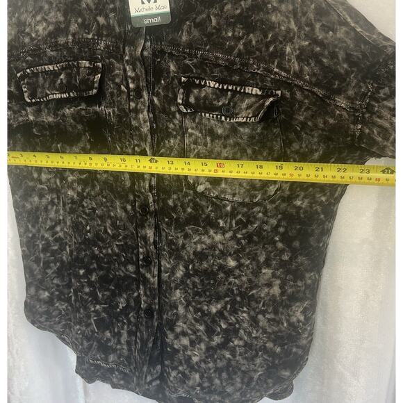 Michelle Mae Womens Y2K Acid Wash Button Blouse Top Size S Grunge Indie Skater - Picture 15 of 16
